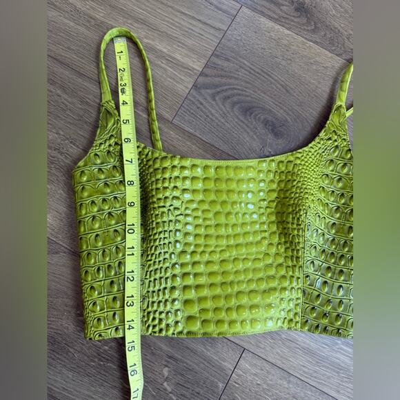 Mia Vesper Faux Croc Embossed Crop Top Size XS Made In USA - Picture 7 of 11